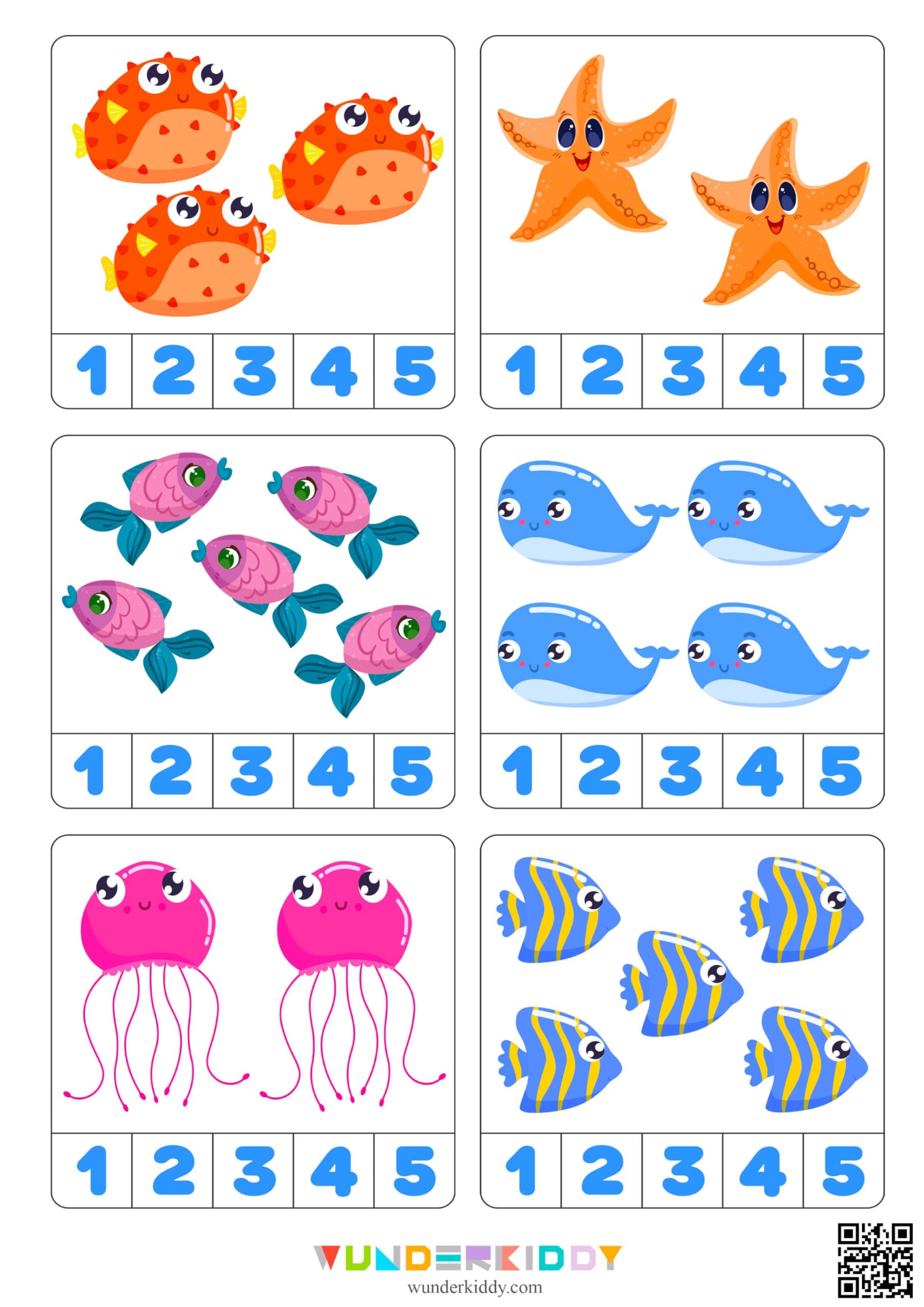 Count Sea Animals Printable Under The Sea Worksheet For Kids
