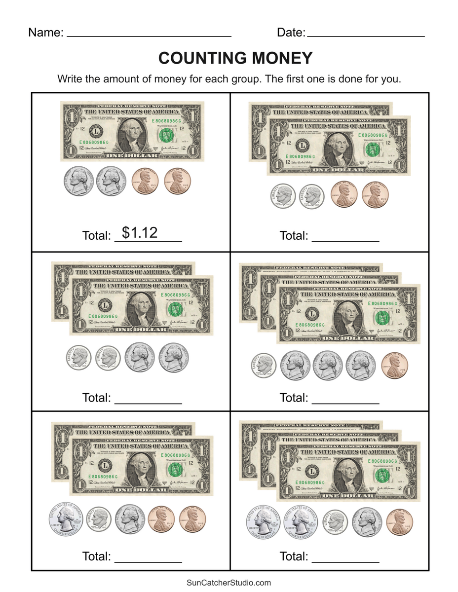Counting Money Worksheets Money Math Free Printables Lettering SVG Files Tools Apps Money Worksheets For 2nd Grade