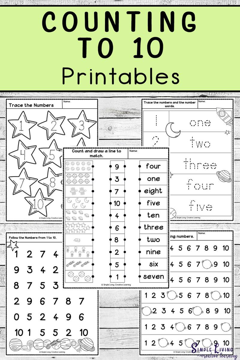 Counting To 10 Printables Simple Living Creative Learning Counting To 10 Printables Simple Living Creative Learning