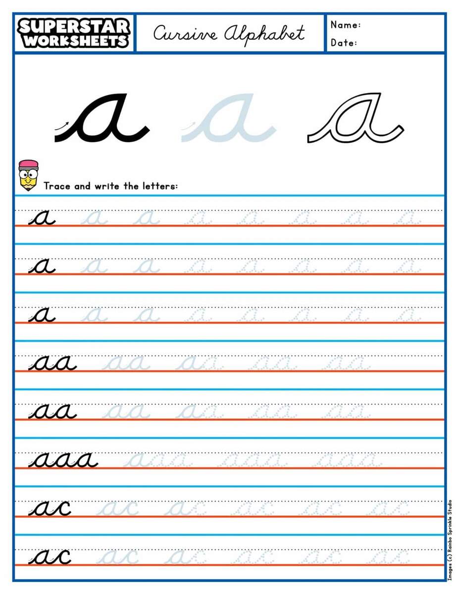 Cursive Handwriting Superstar Worksheets