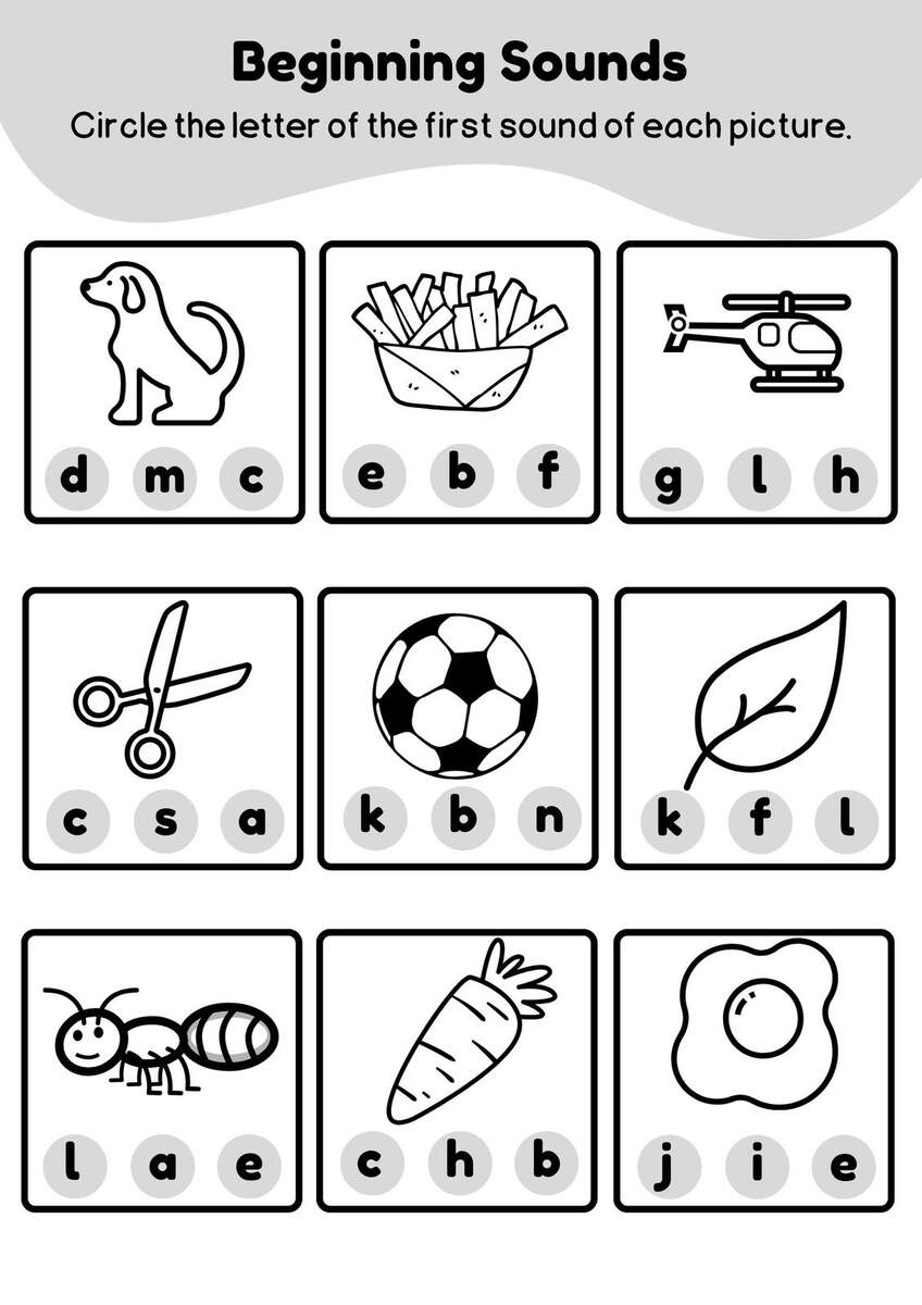 Building Literacy Foundations Beginning Sounds Worksheets For Early Learners