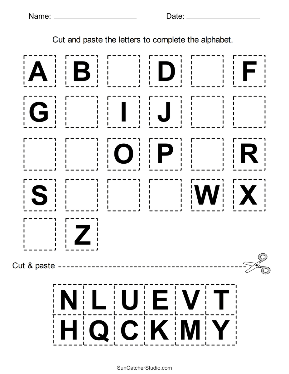 Cut And Paste Worksheets Printable Activities For Kids Free Printables Lettering SVG Files Tools Apps Free Printable Preschool Worksheets Preschool Mom