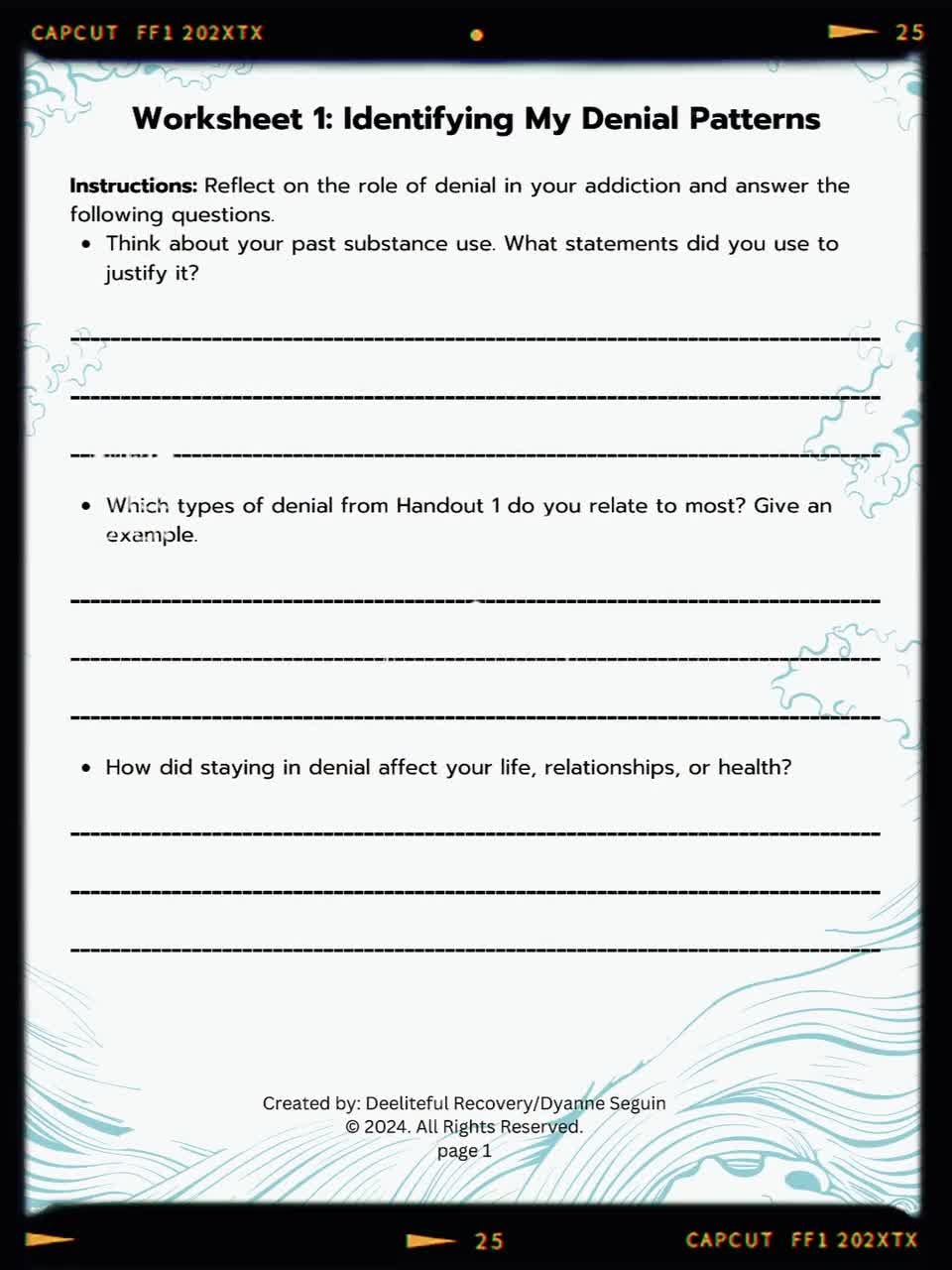 Denial And Acceptance Group Therapy Activity Addiction Recovery Cbt Based Worksheets PDF Etsy