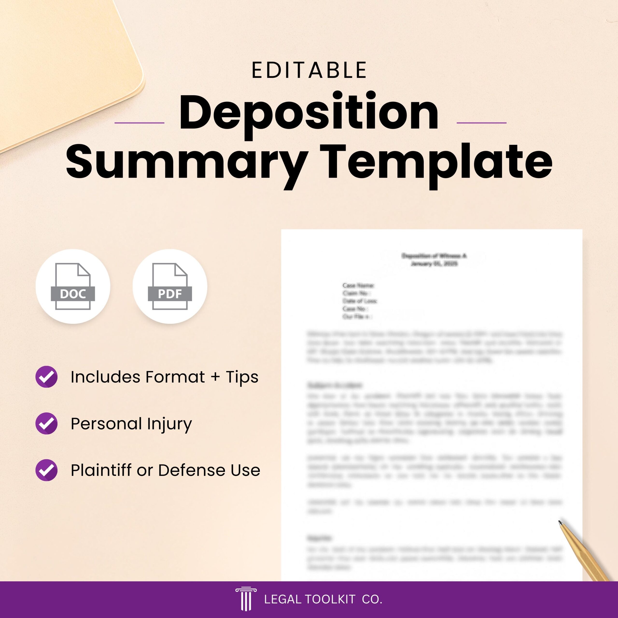 Deposition Summary Template For Paralegals Word Editable Sample PDF Etsy Ireland Deposition Summary Template For Paralegals Word Editable Sample PDF Etsy Ireland