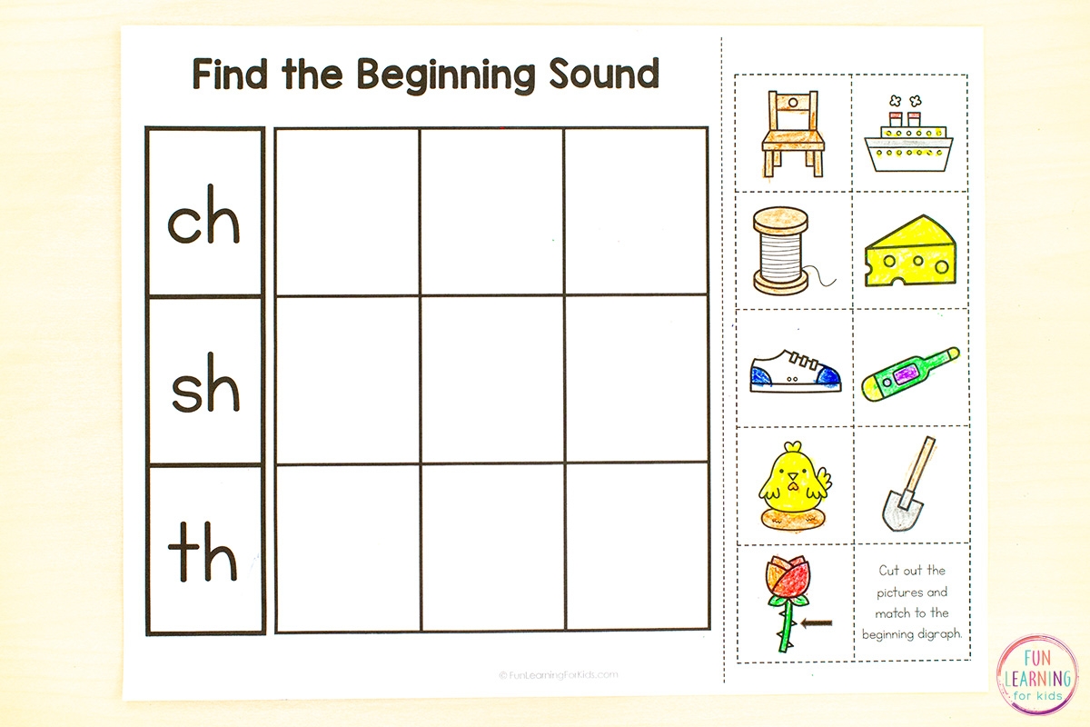 Digraph Sounds Sort Cut Paste 14 Free Printable Phonics Worksheets First Grade Free PDF At Worksheeto