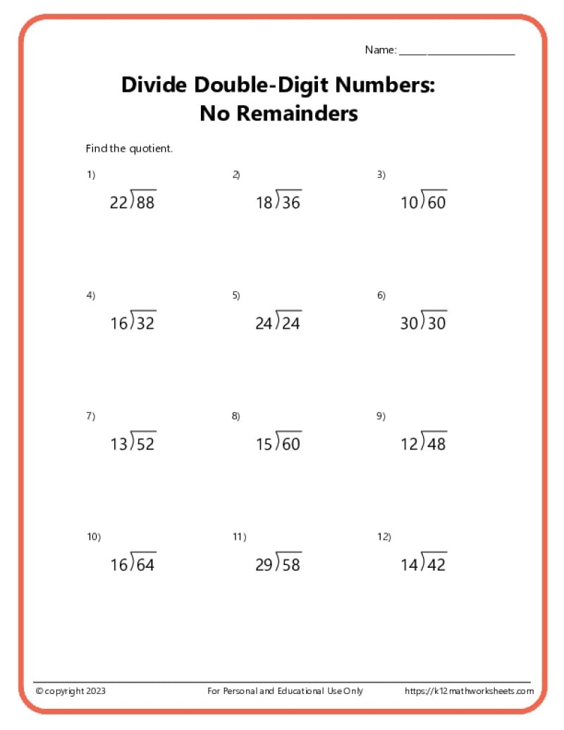 Division Worksheets K12 Math Worksheets Division Worksheets K12 Math Worksheets