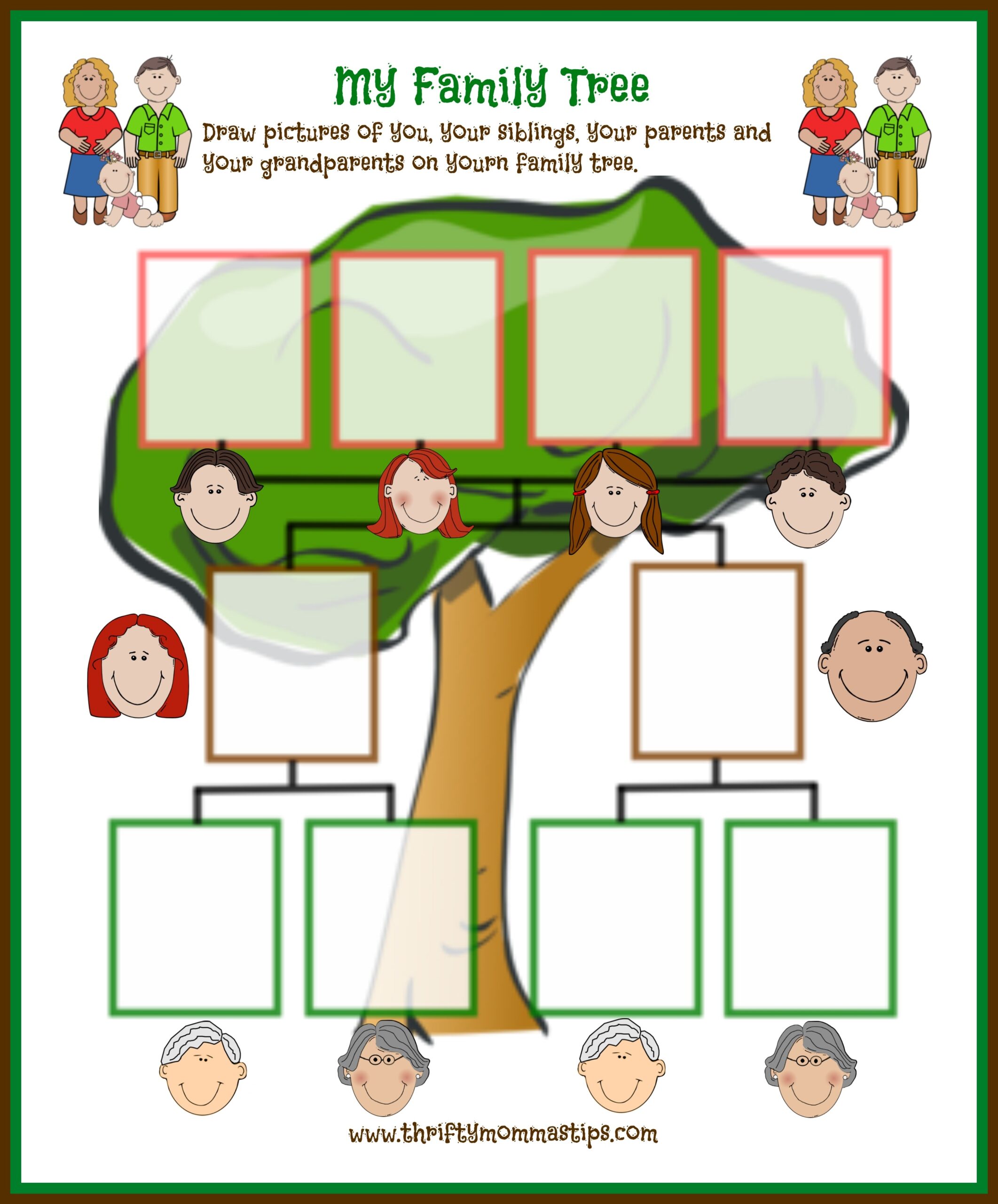 Easy Family Tree Printable For Traditional Families Fun Printable Family Tree Worksheet For Kids Teaching Resources