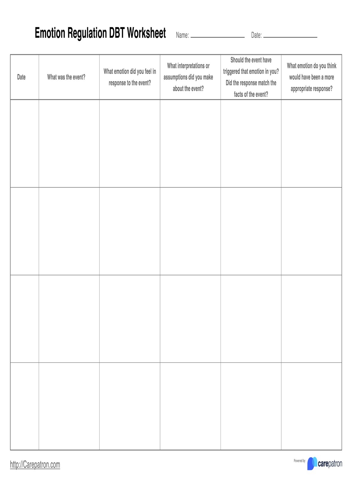 Emotion Regulation DBT Worksheets Emotion Regulation DBT Worksheets