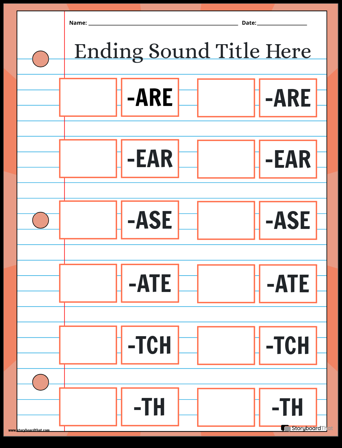 Ending Sounds Worksheets Create Yours With Storyboard That Ending Sounds Worksheets Create Yours With Storyboard That