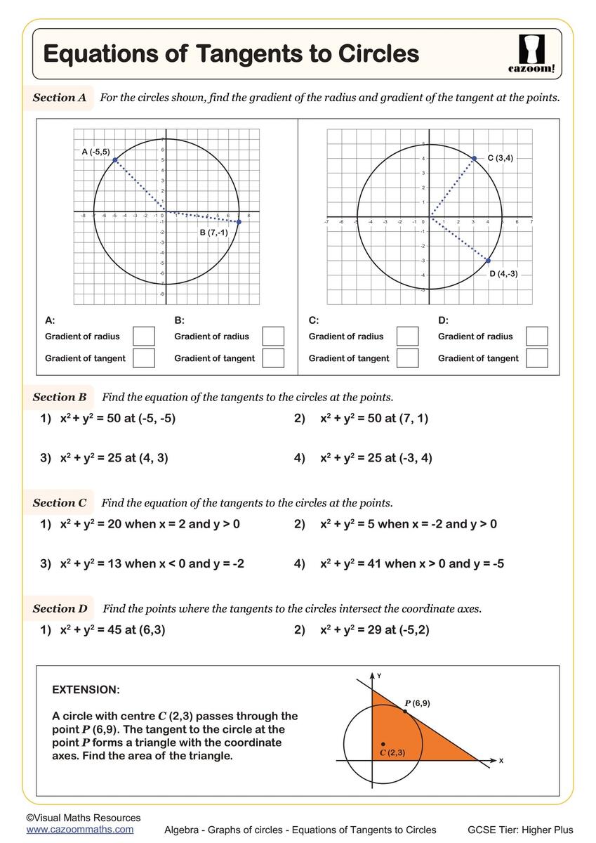 Equation Of A Circle Notes And Worksheets Lindsay Bowden Worksheets Library
