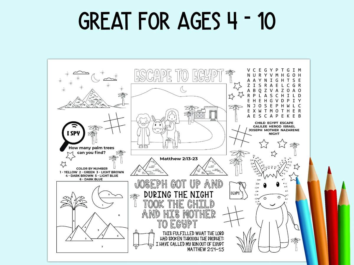 Escape To Egypt Activity Sheet Children S Church Activity Bible Activity Placemat For Sunday School Bible Class And Homeschool Etsy Escape To Egypt Activity Sheet Children S Church Activity Bible Activity Placemat For Sunday School Bible Class And Homeschool Etsy