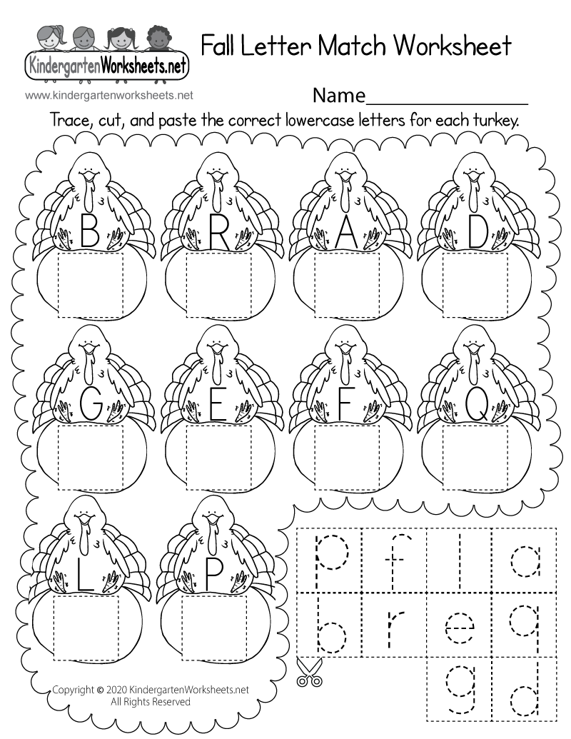 Fall Letter Match Worksheet Free Printable Digital PDF