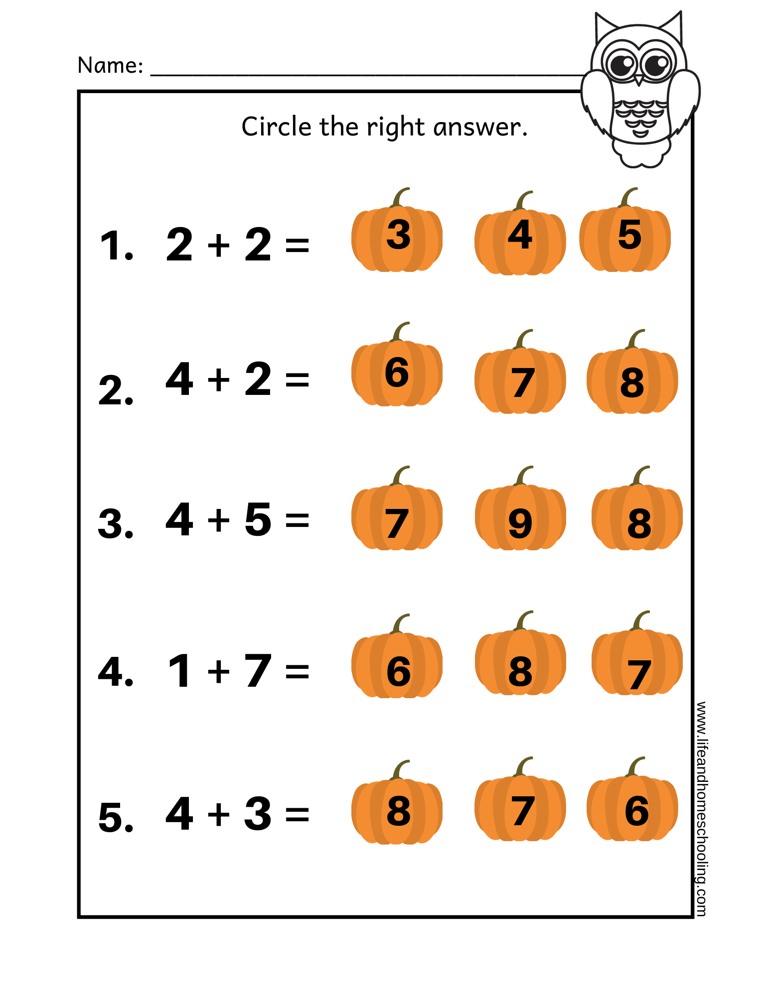 30 Printable Single Digit Addition Worksheets Preschool 2nd Grade Math Etsy