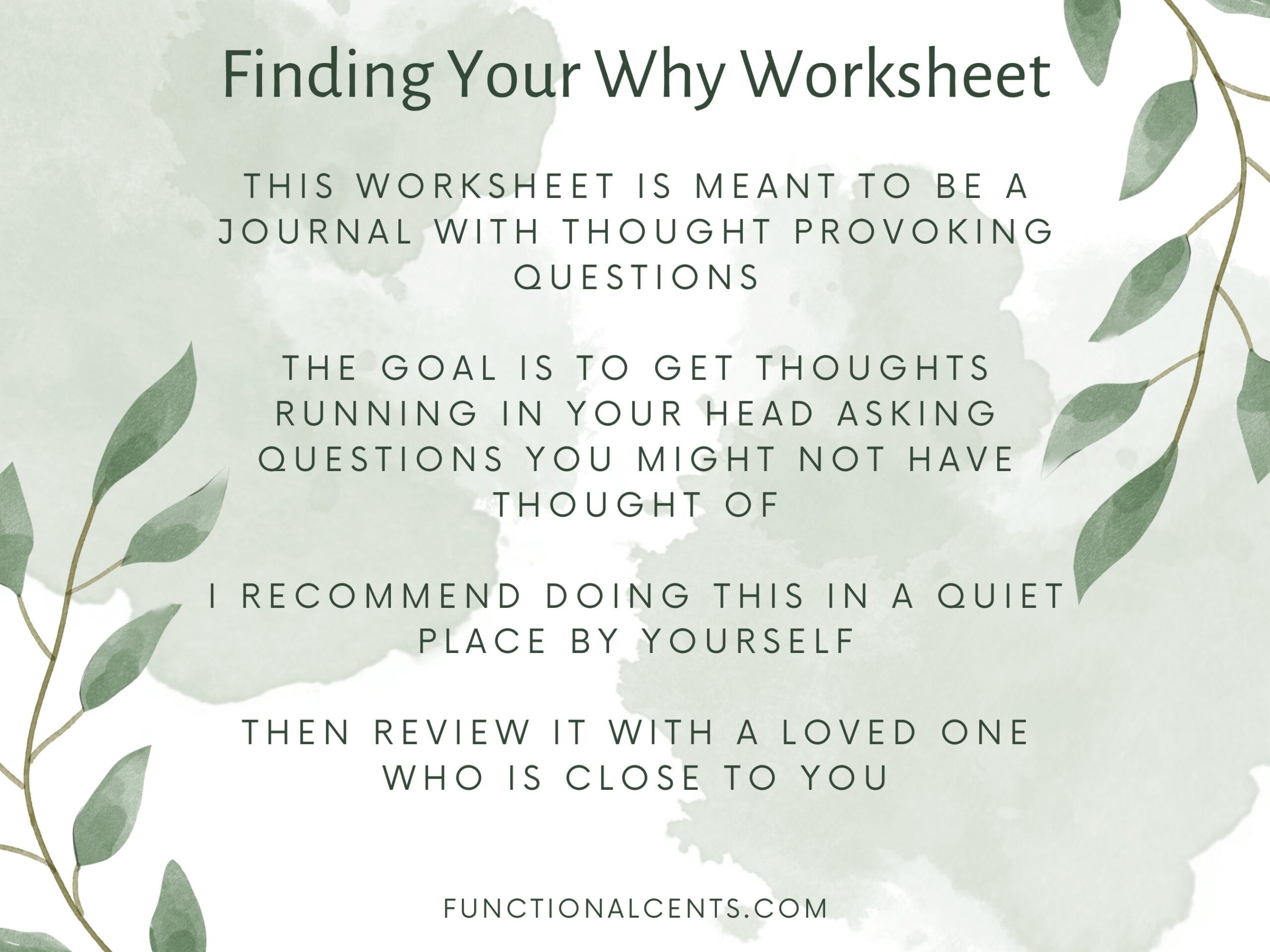 Finding Your Why Worksheet Printable Etsy Finding Your Why Worksheet Printable Etsy