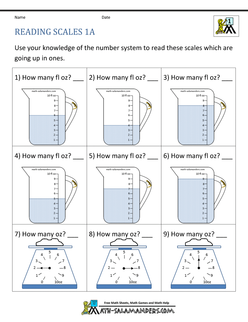 First Grade Measurement Worksheets