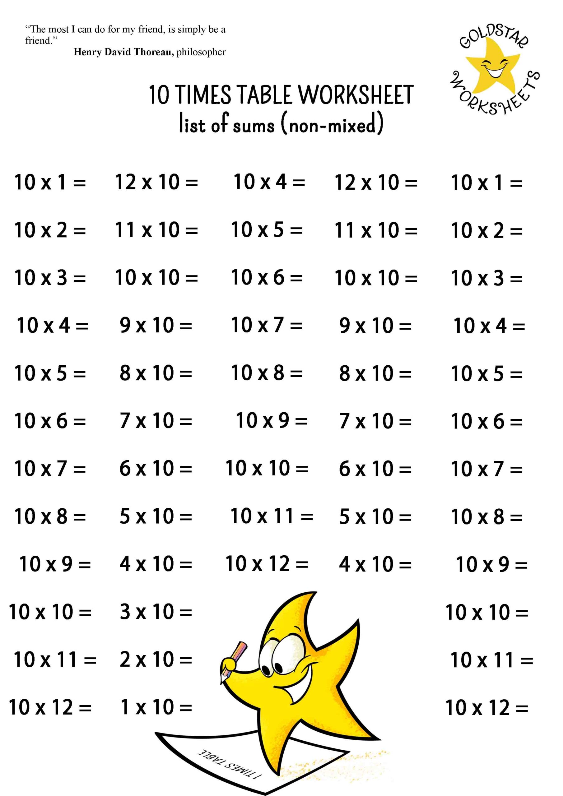 Free 10 Times Table Worksheets Fun And Easy Multiplication Practice Free 10 Times Table Worksheets Fun And Easy Multiplication Practice