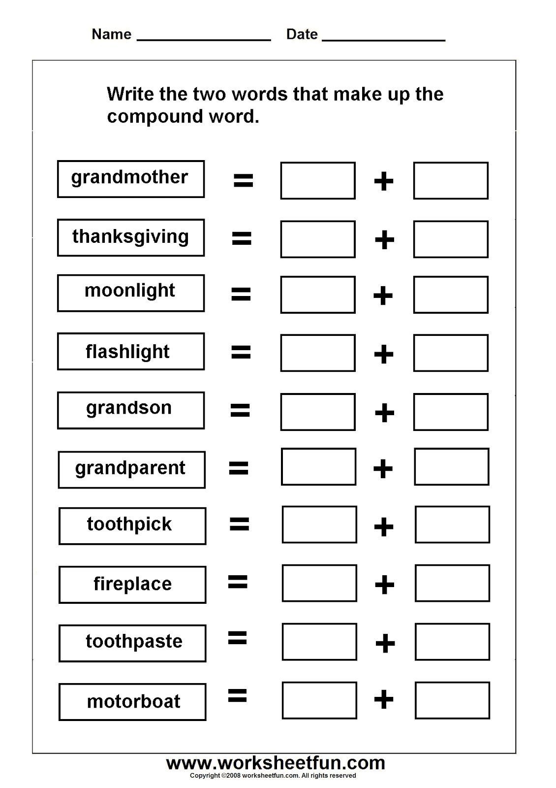 Compound Words Worksheet Kindergarten Grade 2 PDF Etsy