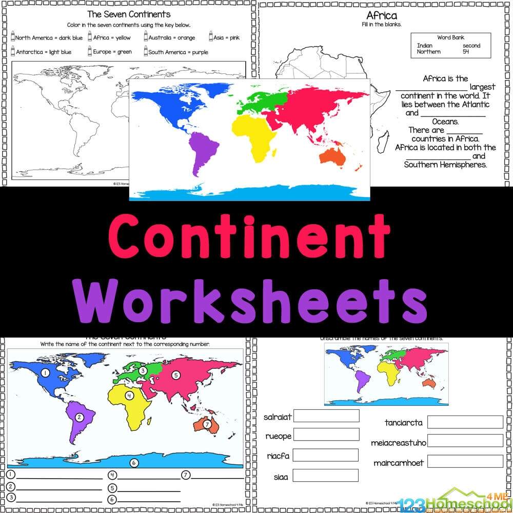 FREE 7 Continents And Oceans Worksheet FREE 7 Continents And Oceans Worksheet