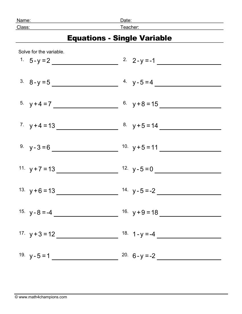 Free Algebra Worksheets That Are Printable And Also Available Online Worksheets Library