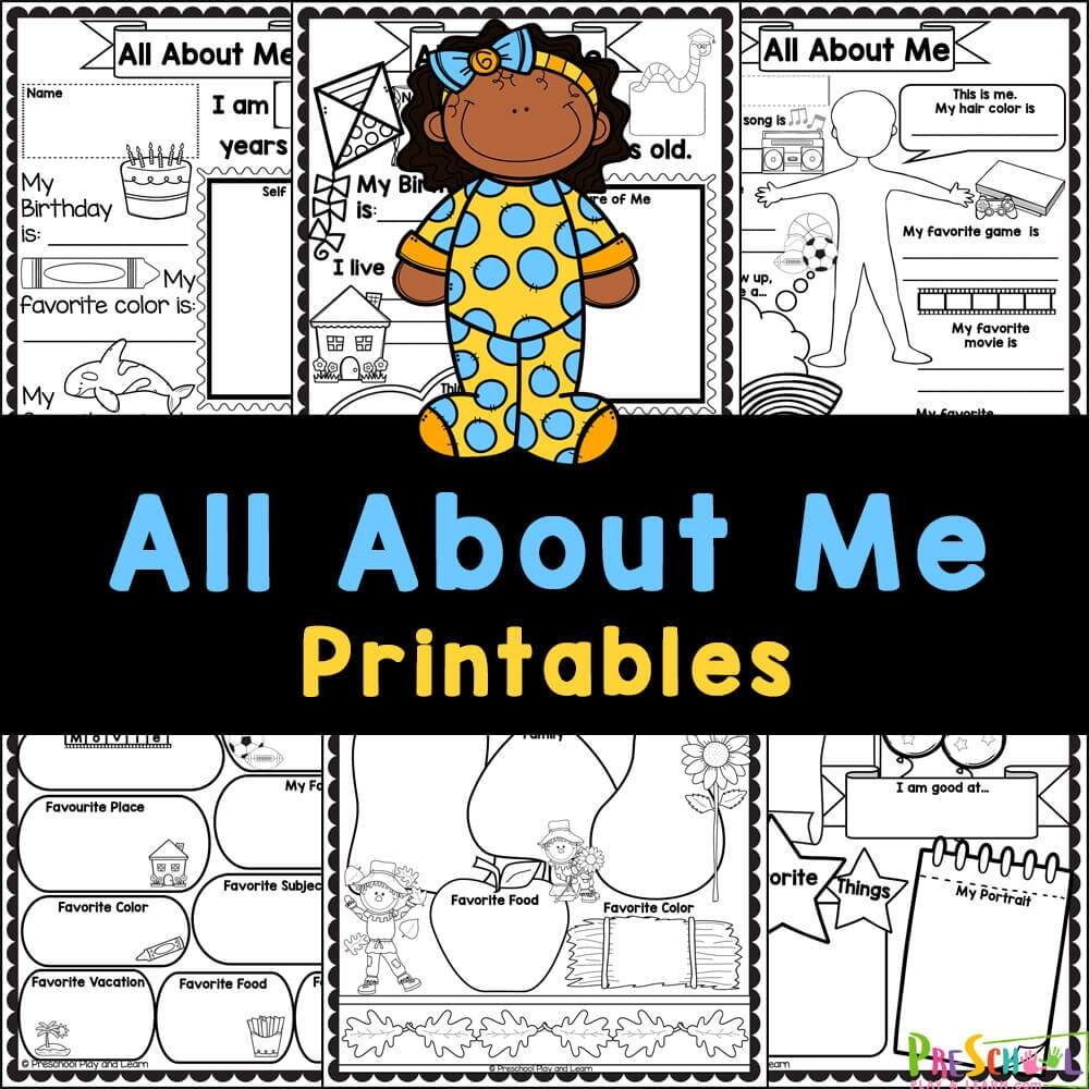 FREE All About Me Preschool Printable Worksheets All About Me Worksheets Free Printable The Teaching Aunt