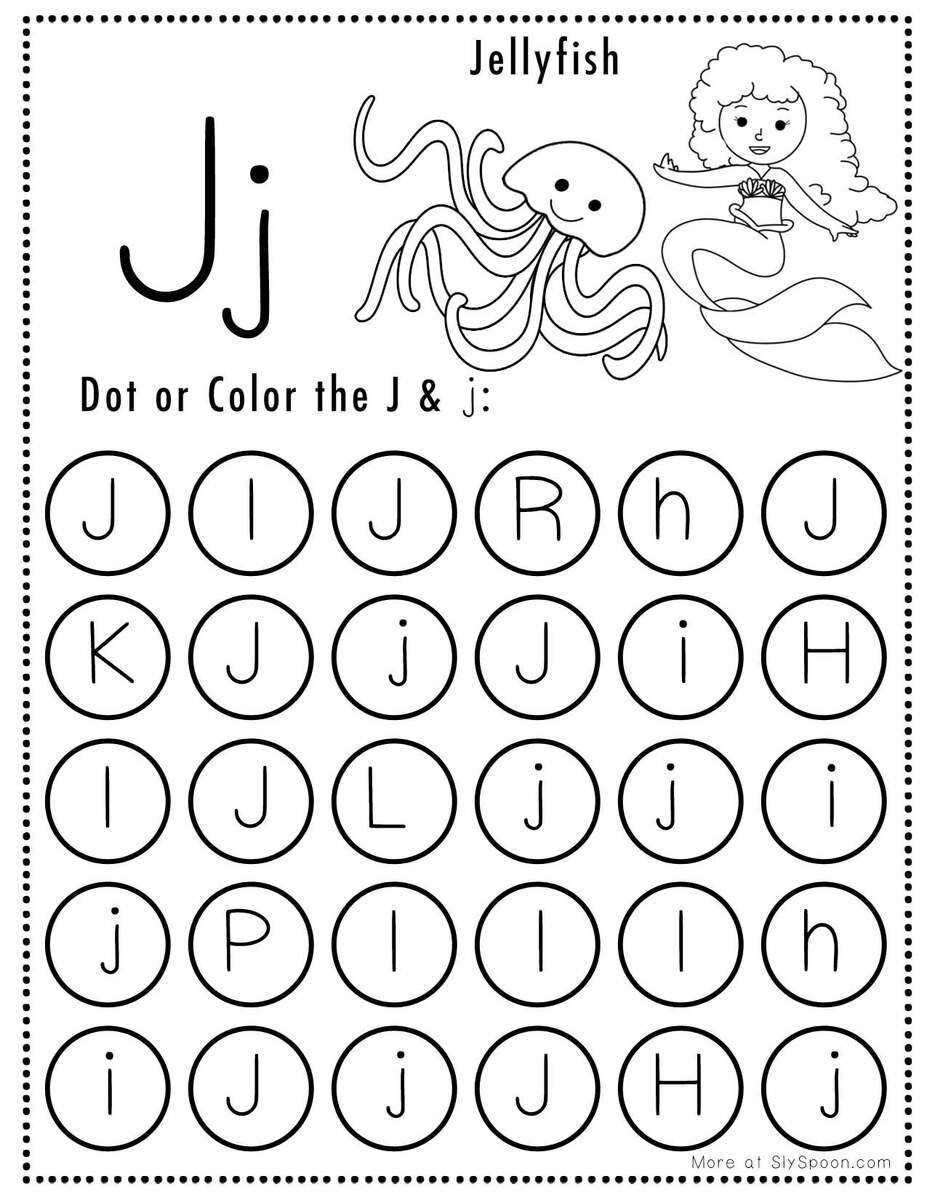 Letter J Coloring Worksheet Free Printable Digital PDF