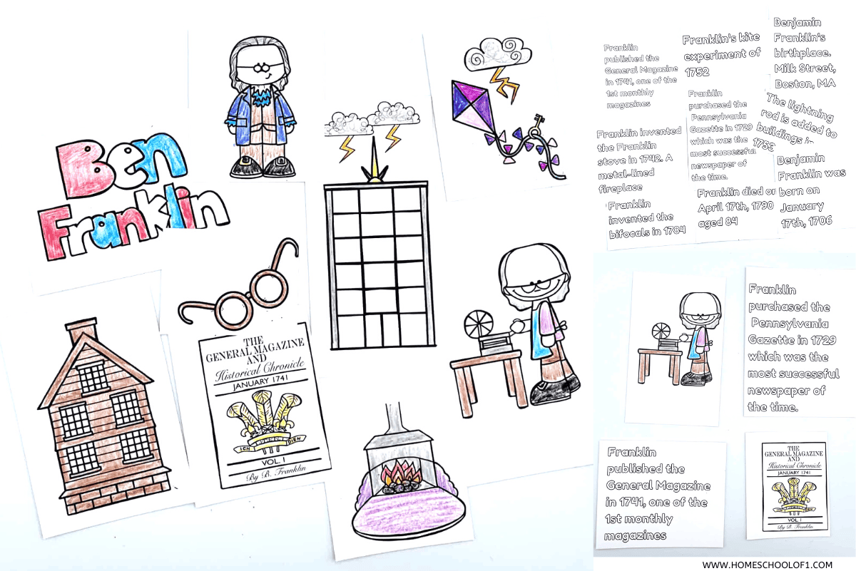 Free Benjamin Franklin Coloring Page Timeline Worksheet
