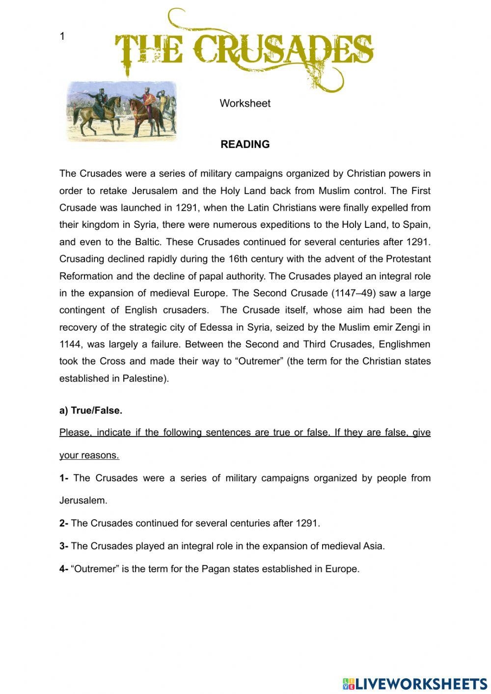 Free Crusades Worksheet Download Free Crusades Worksheet Png Images Free Worksheets On Clipart Library