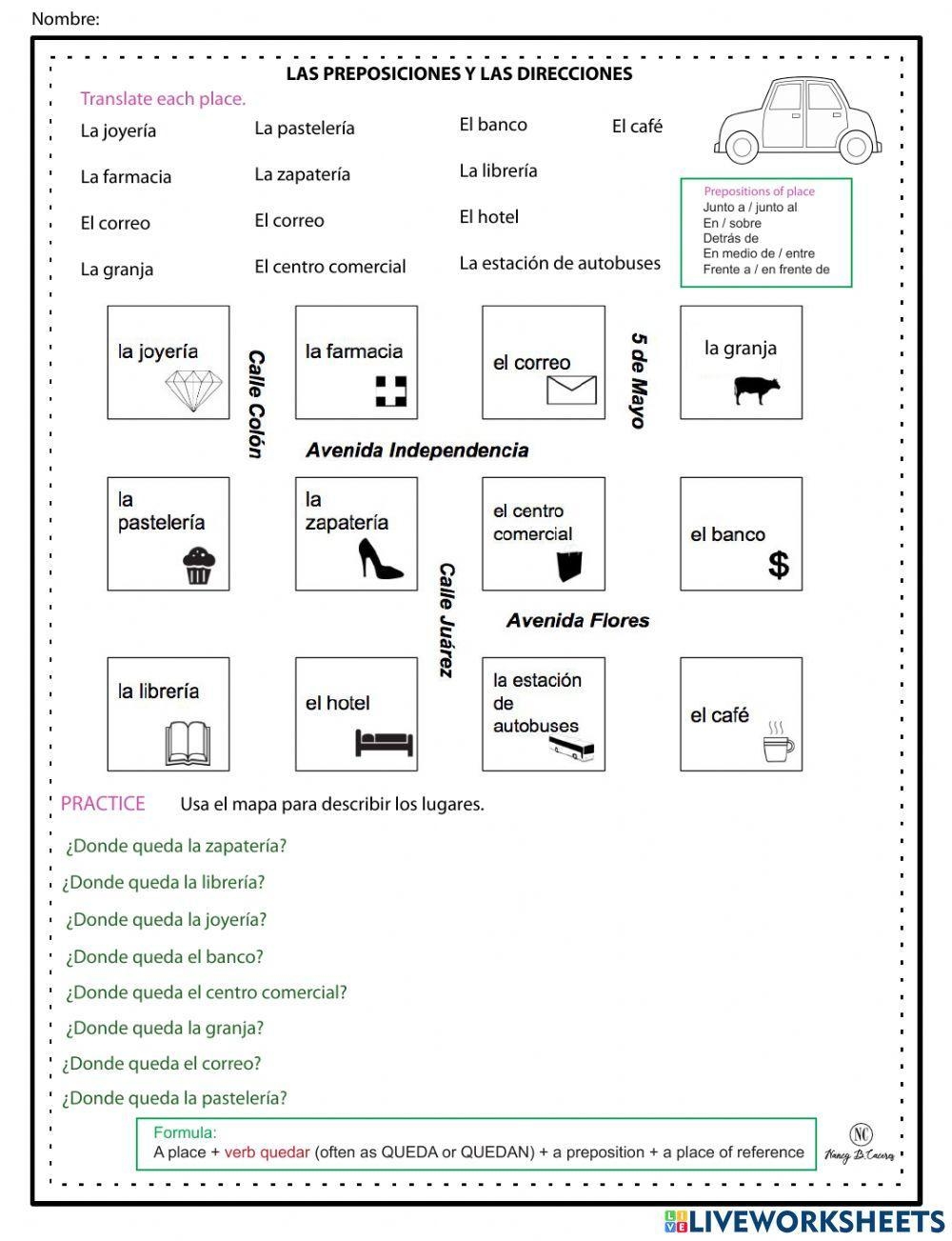 Free Directions In Spanish Worksheet Download Free Directions In Spanish Worksheet Png Images Free Worksheets On Clipart Library