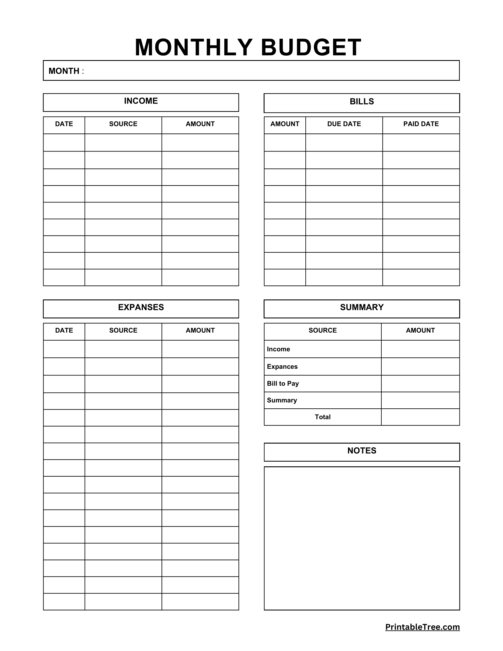 Free Download Printable Monthly Budget Planner PDF Templates Free Download Printable Monthly Budget Planner PDF Templates