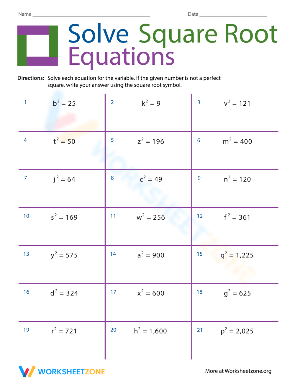 Free Equations With Square Roots Worksheet Download Free Equations With Square Roots Worksheet Png Images Free Worksheets On Clipart Library