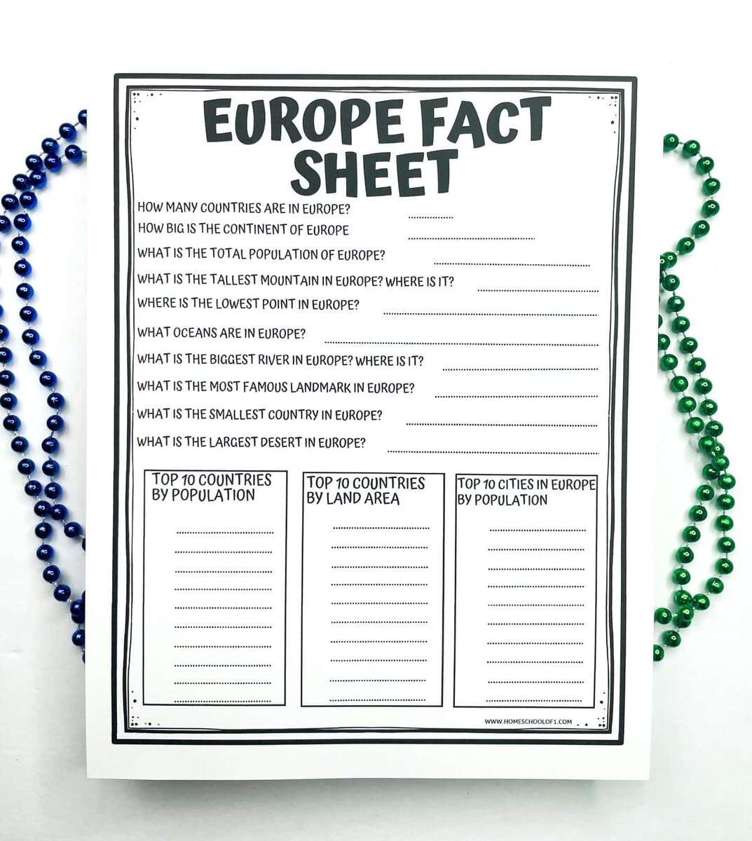 Free Europe Worksheets For Kids To Explore Geography