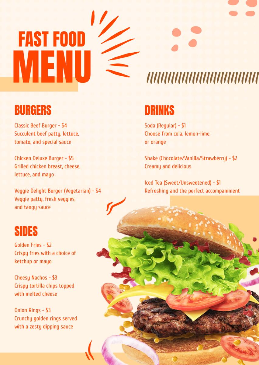 Fast Food Menu Math Activities For Special Education