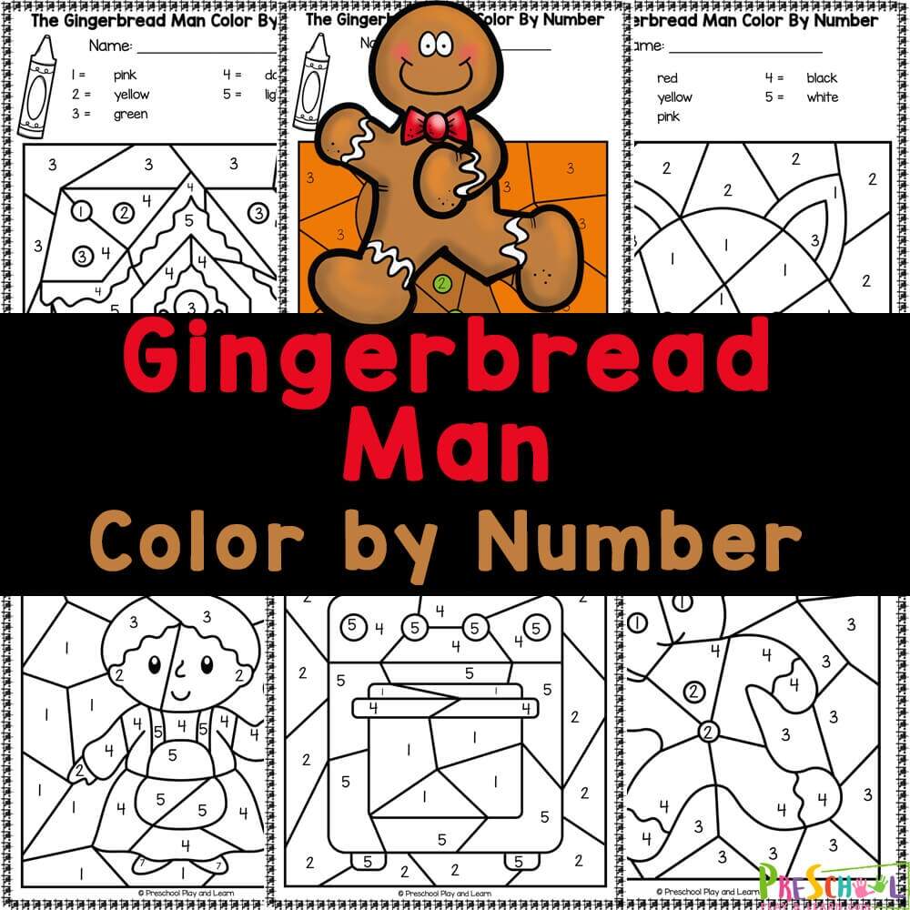 Gingerbread CVC Word Find And Color Sheets