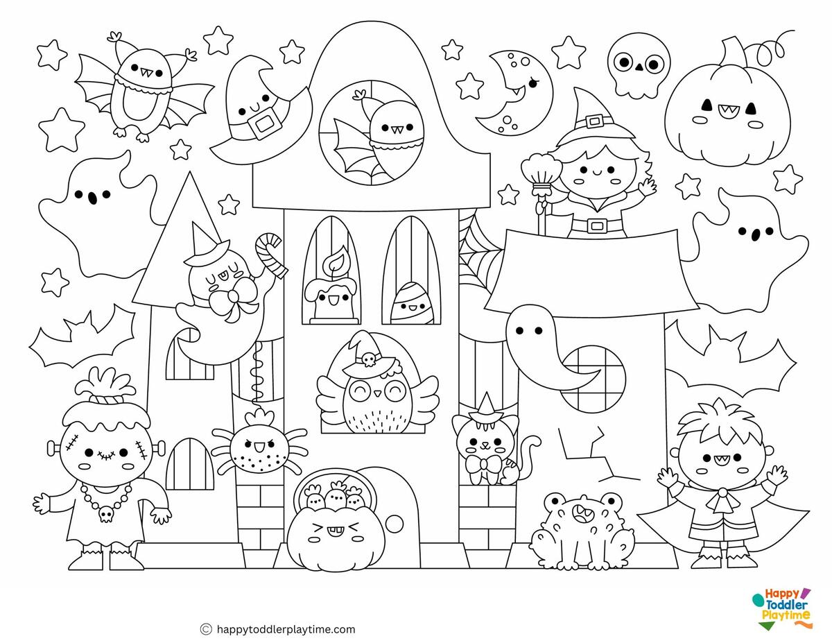 Free Haunted House Coloring Pages Happy Toddler Playtime Free Haunted House Coloring Pages Happy Toddler Playtime