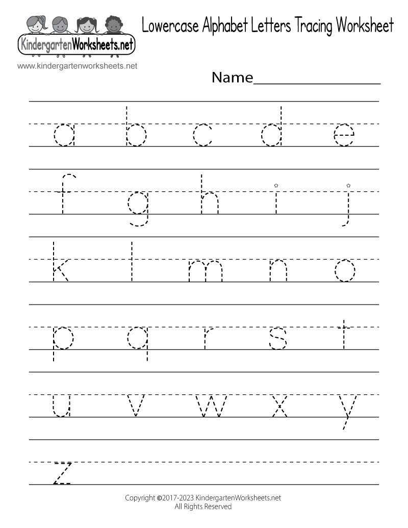 Free Interactive Lowercase Alphabet Letters Tracing Worksheet For Kindergarten