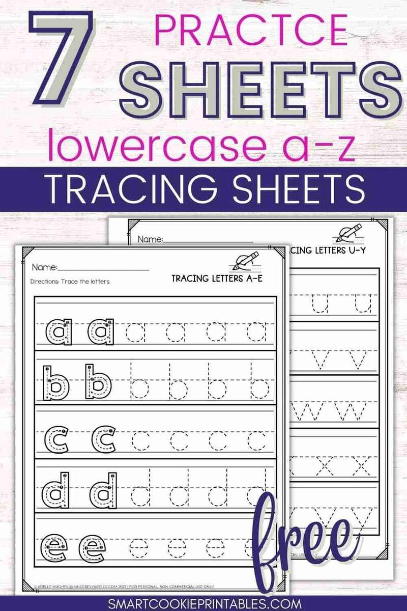 Free Lowercase Letter Tracing A Z Worksheets For Preschool And Kindergarten Smart Cookie Printables Free Lowercase Letter Tracing A Z Worksheets For Preschool And Kindergarten Smart Cookie Printables