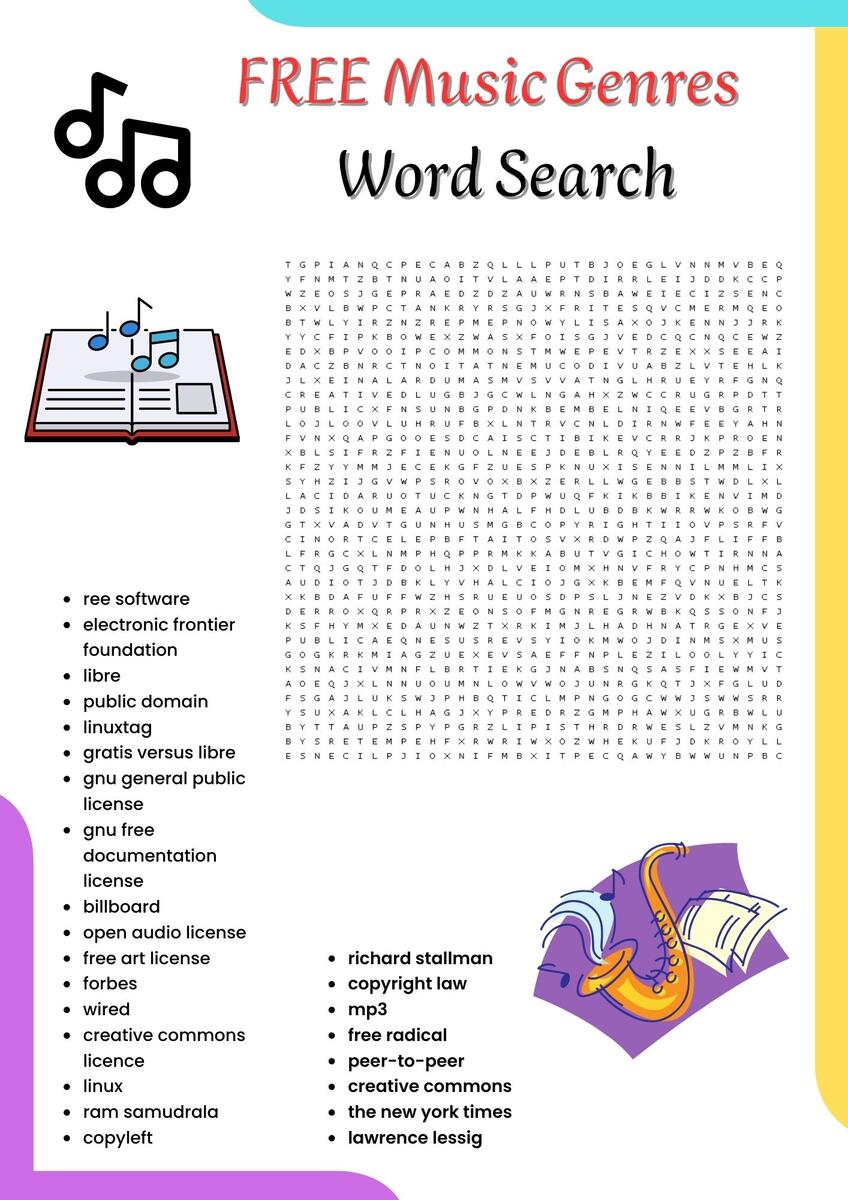 FREE Music Genres Word Search Puzzle Worksheet Activities For Kids Made By Teachers Musical Instruments Word Search Ezpzlearn
