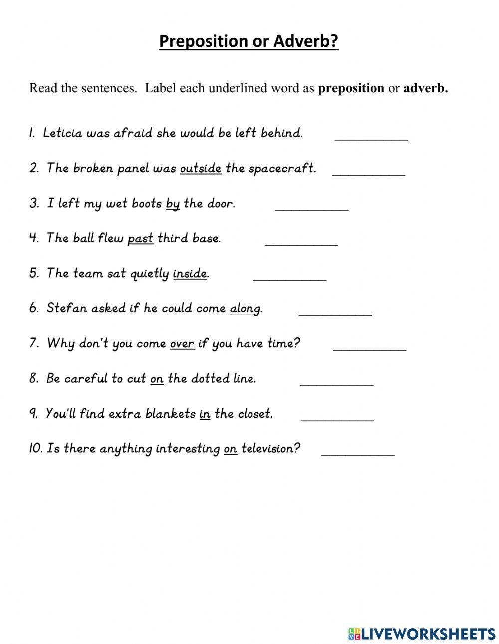 Parts Of Speech Adverbs Worksheet Worksheets Library