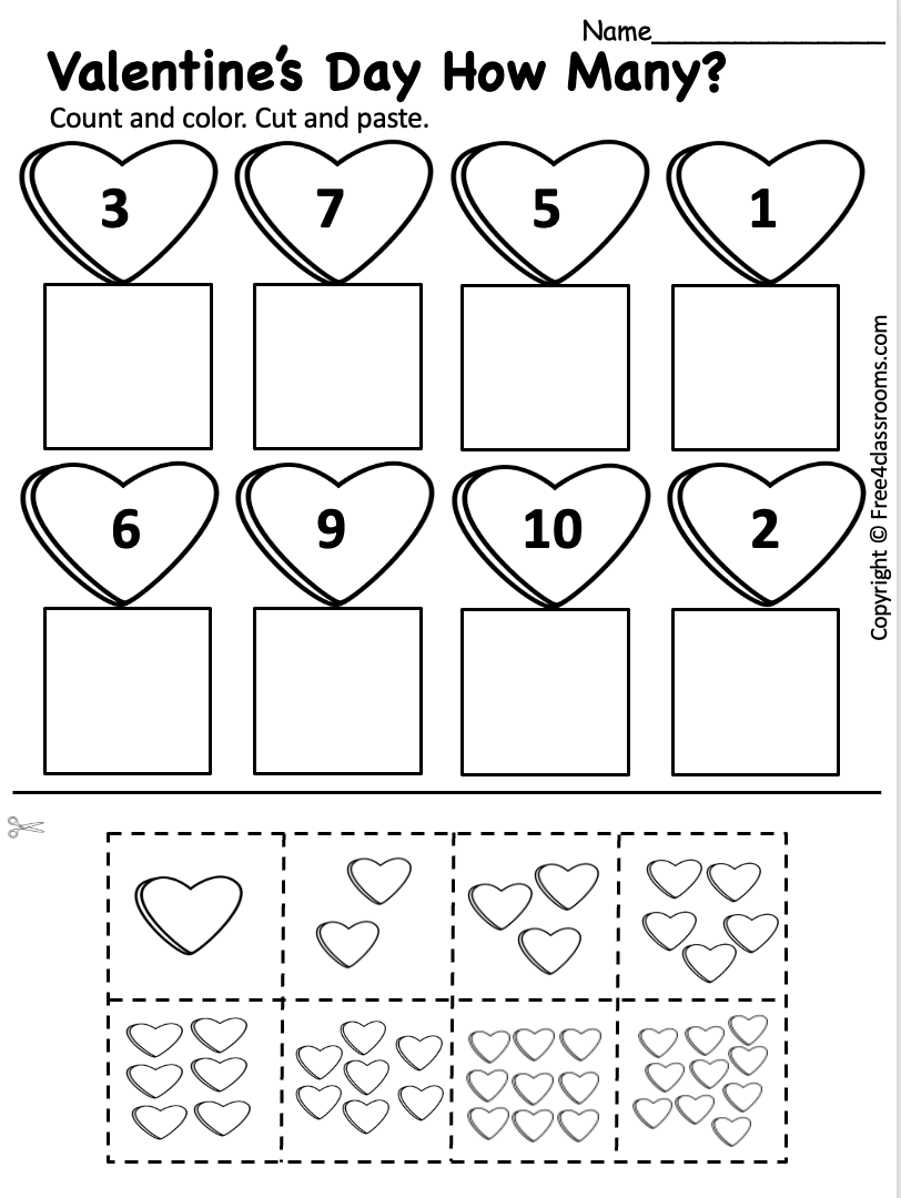 Free Preschool Worksheet Printable Cut And Paste Valentine S Day Free Preschool Worksheet Printable Cut And Paste Valentine S Day