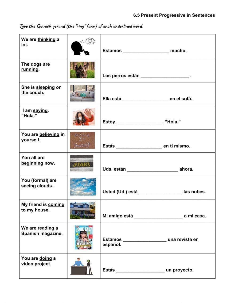 Free Present Progressive Spanish Worksheet Download Free Present Progressive Spanish Worksheet Png Images Free Worksheets On Clipart Library Present Progressive Practice Worksheet Worksheets Library
