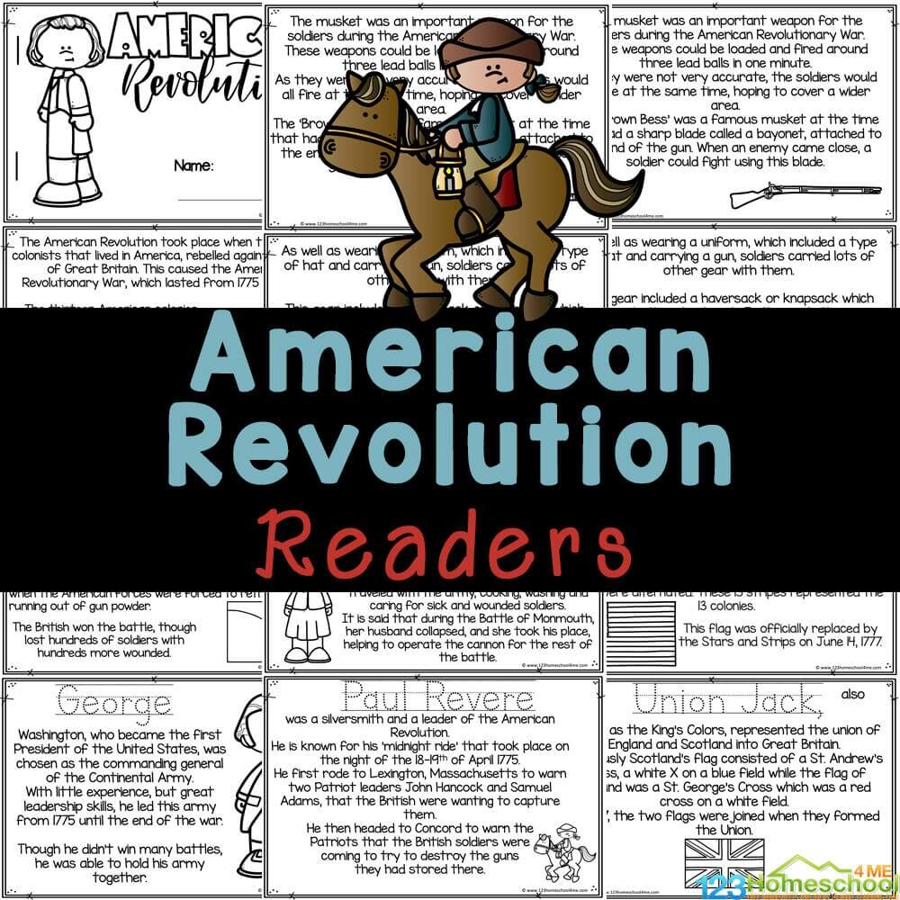 FREE Printable American Revolutionary War For Kids Reader Teaching Colonial America Worksheets Resources