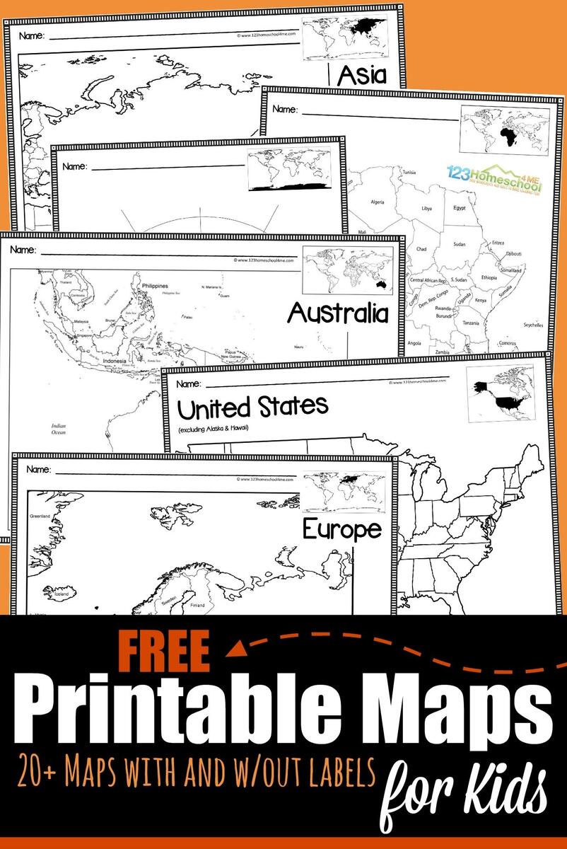 FREE Printable Blank Maps For Kids World Continent USA Free Printable Blank Map Of Asia
