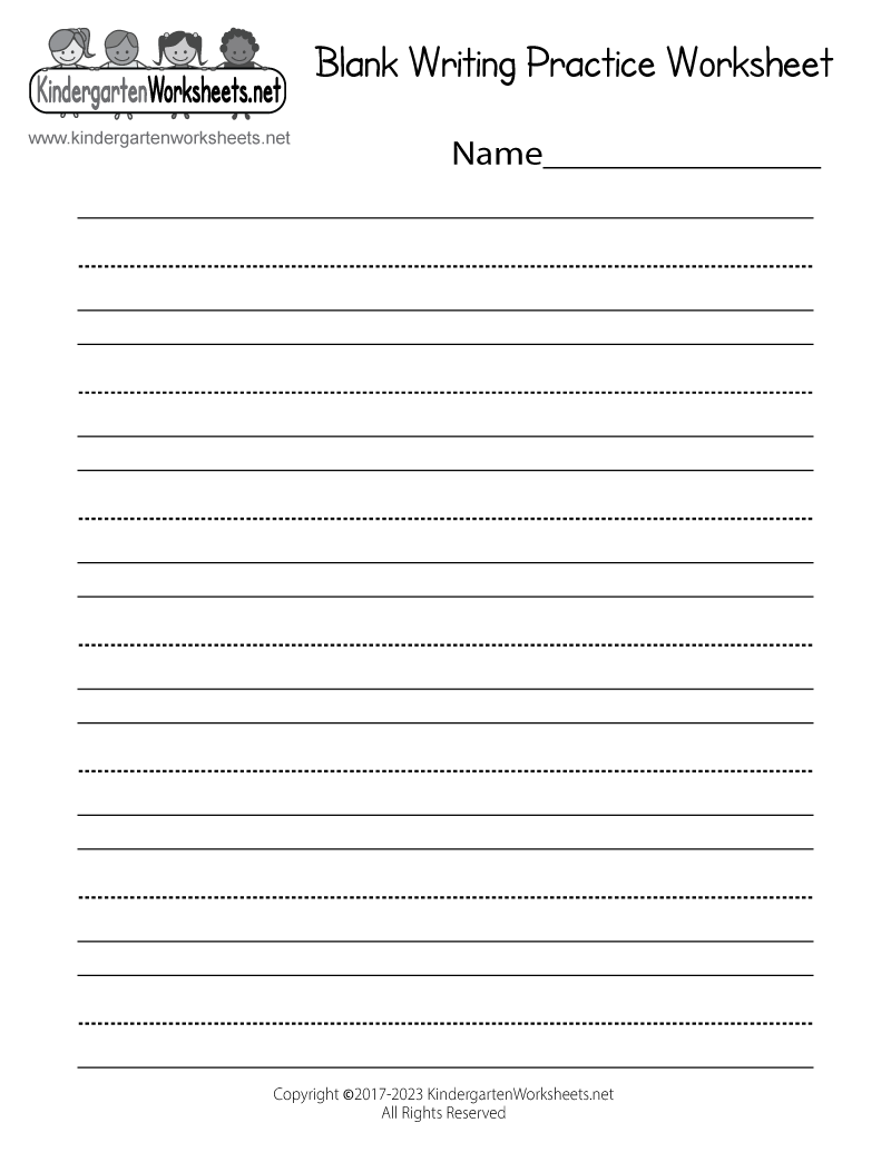 Free Printable Blank Writing Practice Worksheet Free Printable Kindergarten Writing Worksheets PDF Number Dyslexia