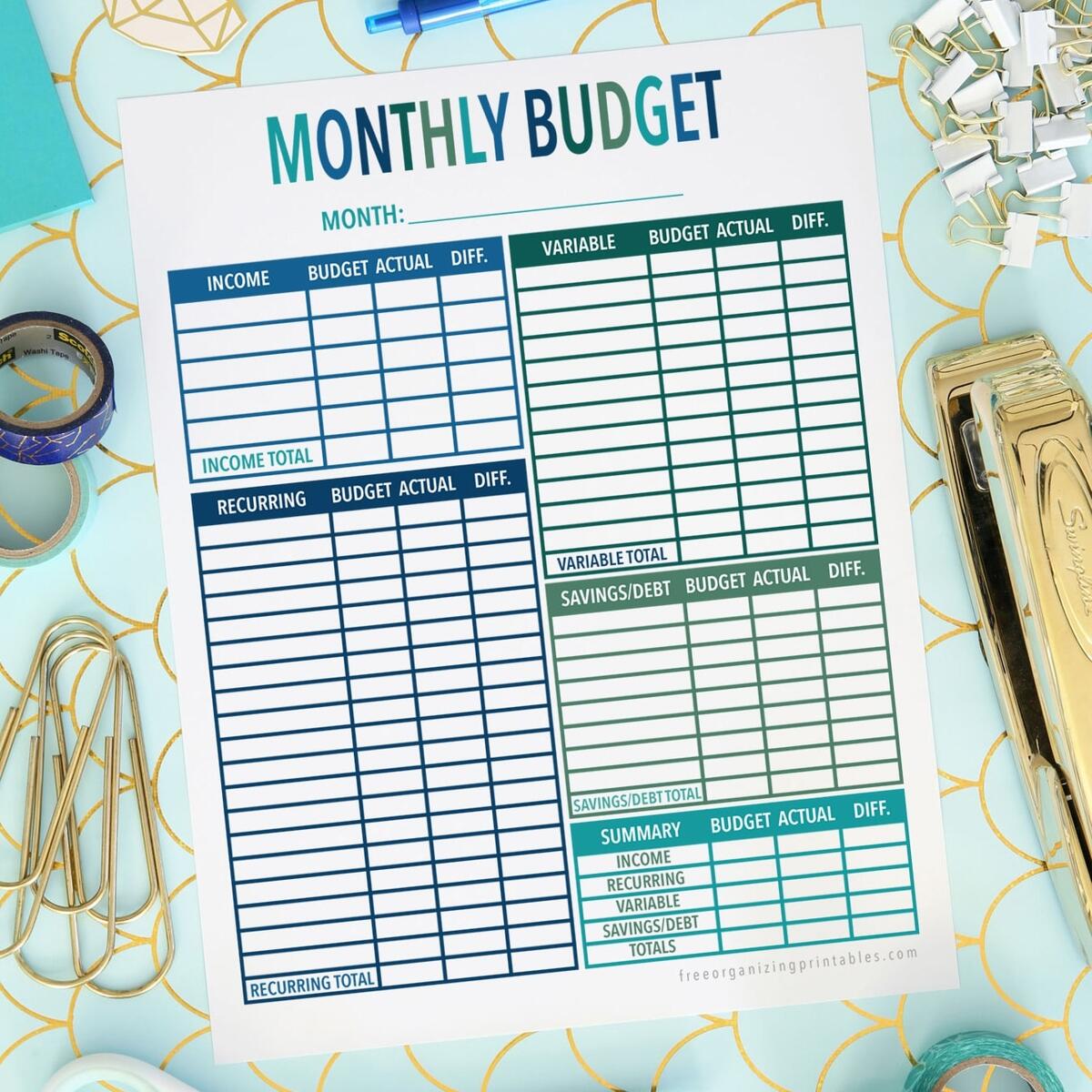 Free Printable Budget Worksheet Free Organizing Printables Free Printable Budget Worksheet Free Organizing Printables