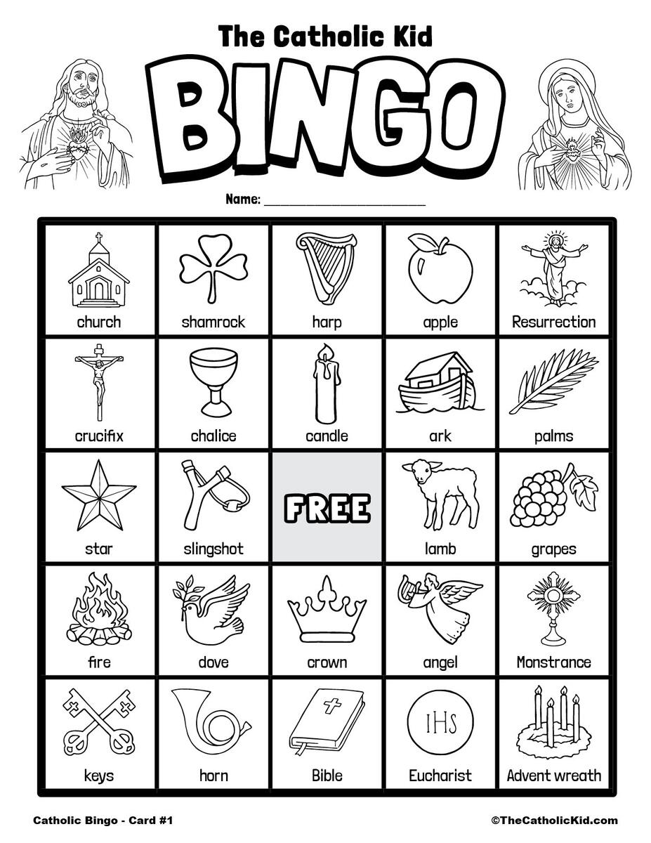 Free Printable Catholic Bingo Game Cards TheCatholicKid