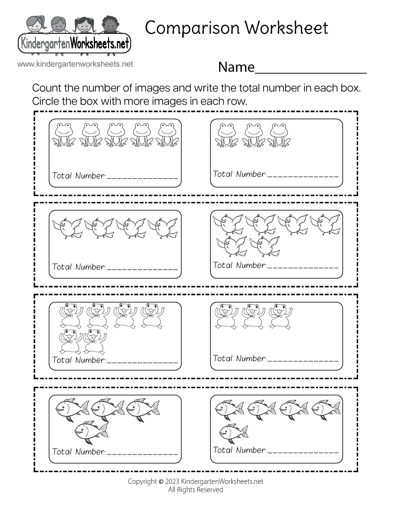 Free Printable Comparison Worksheet