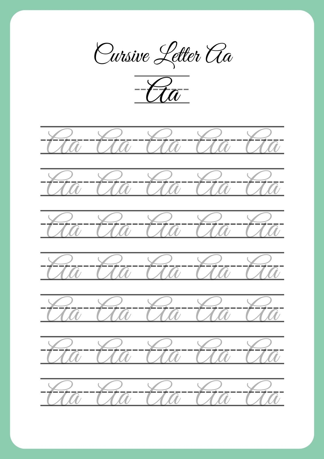 Printable Cursive Handwriting Worksheets Practice Letters Free Printables Lettering SVG Files Tools Apps