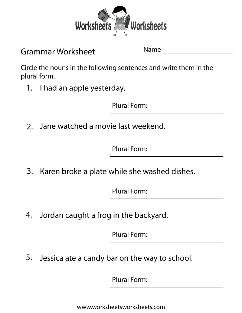 Grammar Review Worksheet Free Printable Digital PDF