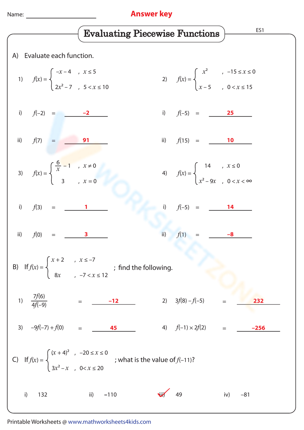 Free Printable Evaluating Piecewise Functions Worksheets Worksheets Library Free Printable Evaluating Piecewise Functions Worksheets Worksheets Library