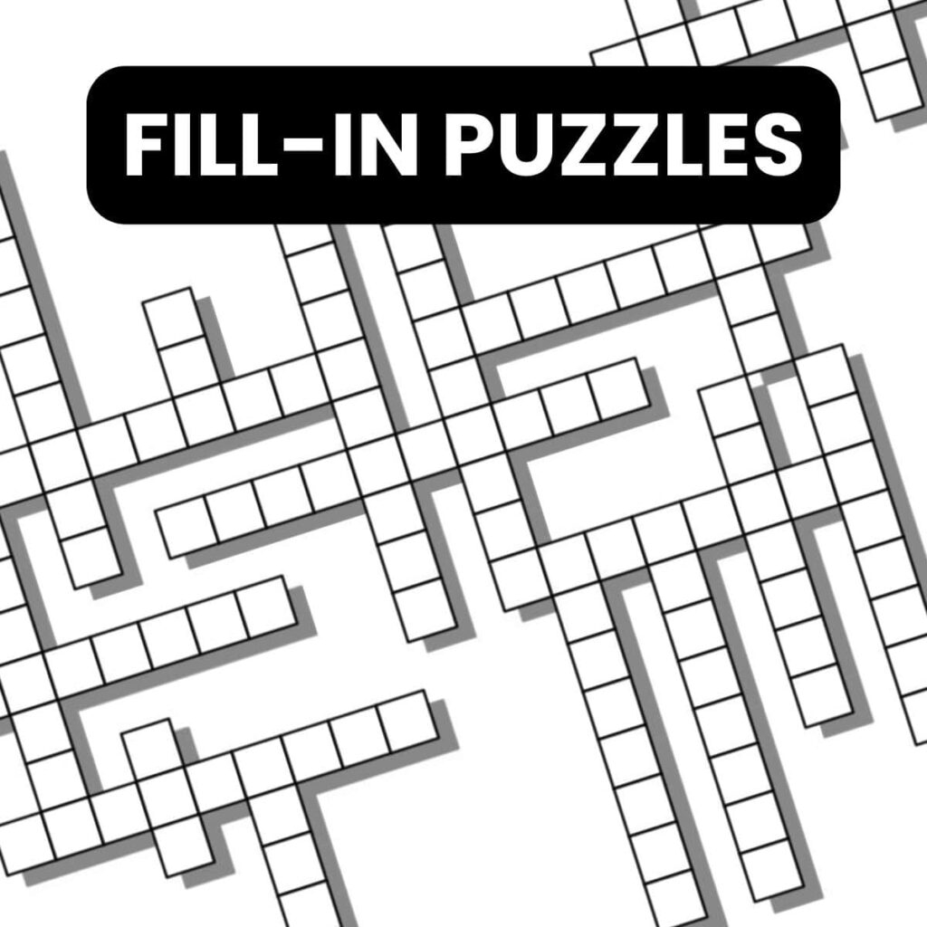 FREE Printable Fill In Puzzles PDF Download